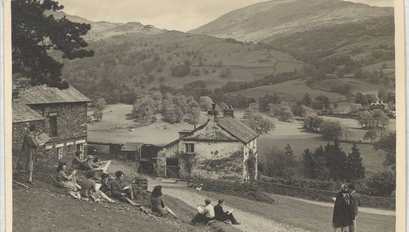 RCA students in a drawing class at Loughrigg, from the papers of Shelia Donaldson Walters