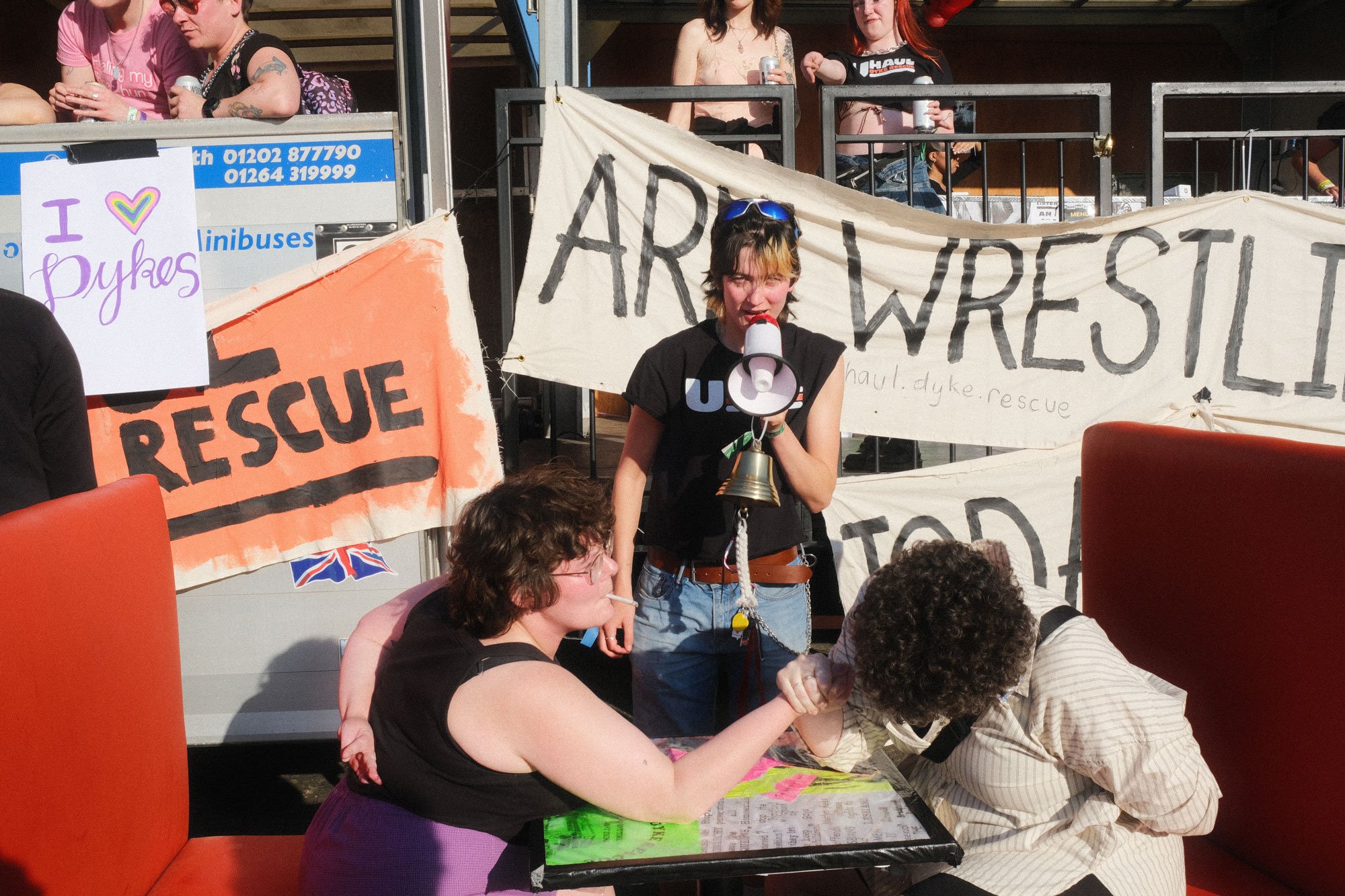 Arm wrestling contest at Mighty Hoopla festival